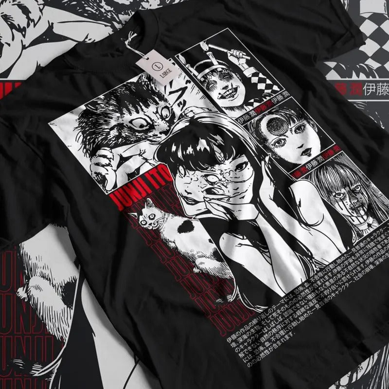 H0rr0r Manga T-shirt, Creepy Girl, Manga Gothic T-shirt, Dark Anime Gothic T-shirt, Anime shirt, Japanese Anime, Birthday...