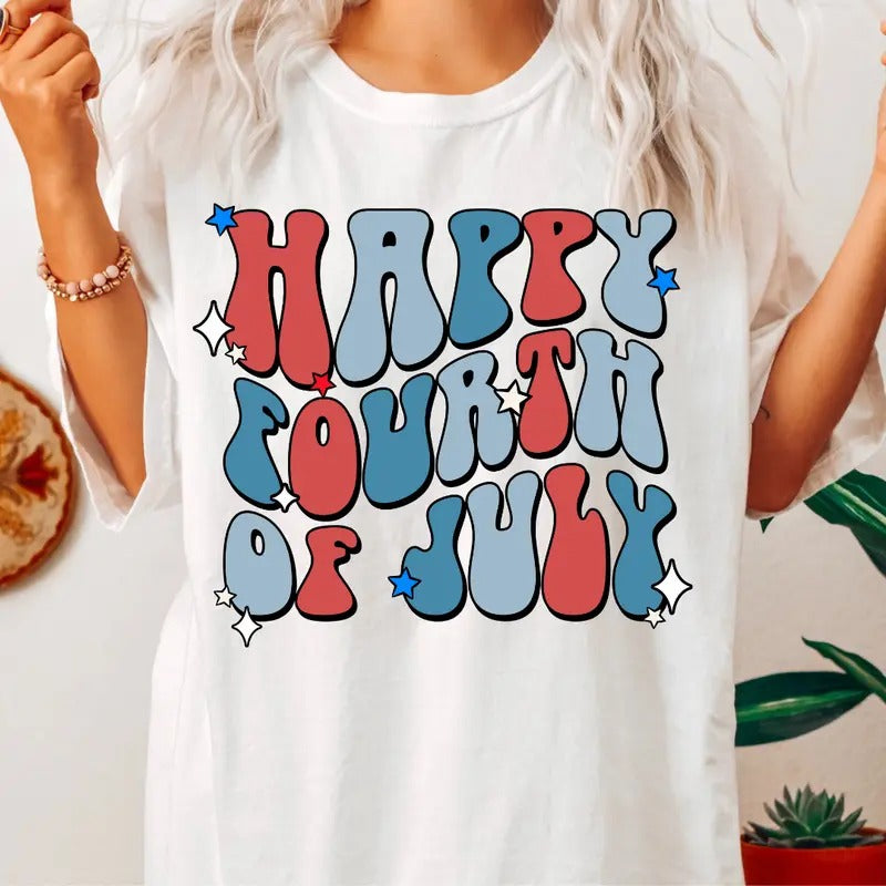 HAPPY FOURTH OF JULY SHIRT, SHIRT, FUNNY JULY 4TH SHIRT, FIREWORK SHIRT, PARTY IN THE USA, JULY 4TH PARTY SHIRT Comfort...