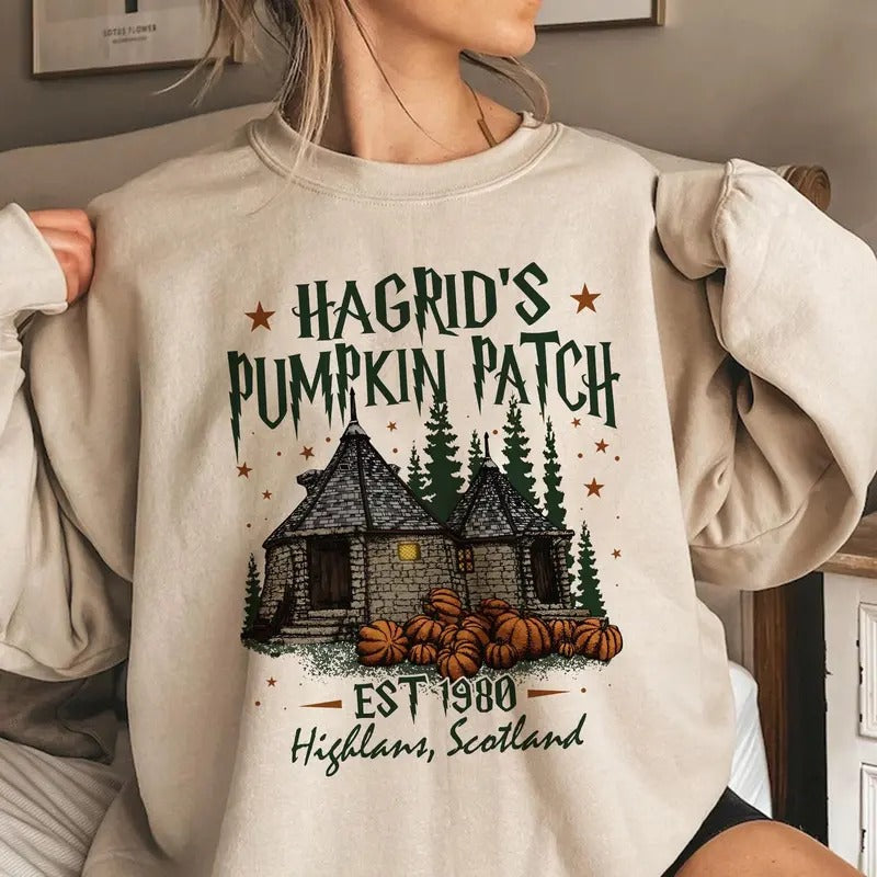 Hagrid's Pumpkin Farm Sweatshirt, Fall Pumpkin Shirt, Pumpkin Season, Potterhead Fan Gift, Pumpkin Halloween Hoodie