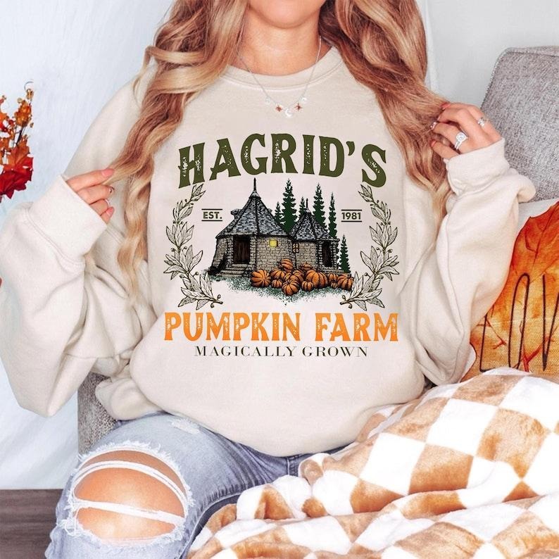 Hagrid's Pumpkin Patch Sweatshirt, Fall Sweatshirt, Hagdrid's Pumpkin Farm Shirt,Halloween Tee,Spooky Season,Pumpkin...