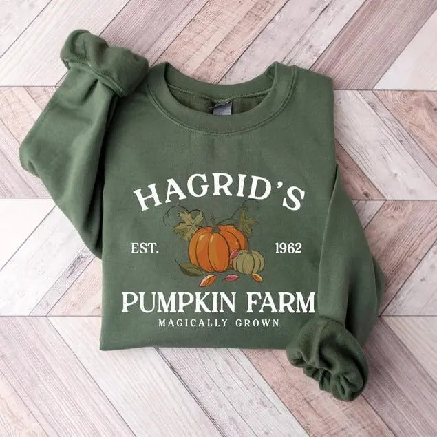 Hagrid's Pumpkin Patch Sweatshirt, Thanksgiving 2024, Fall Sweatshirt, Halloween Sweatshirt, Pumpkin Sweatshirt, Fall...