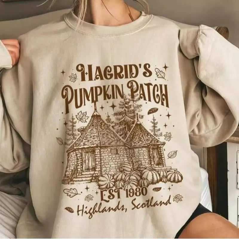Hagrids Pumpkin Patch Fan Gift Shirt EST 1980 Highlands Scotland Halloween Shirt Spooky Season Party Shirt Hoodie, Sweatshirt