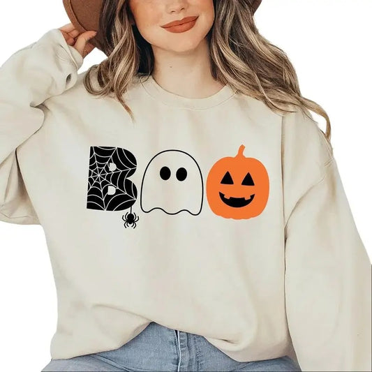 Halloween Boo Sweatshirt, Halloween Ghost Sweatshirt, Halloween Pumpkin Sweatshirt, Spider Halloween Sweatshirt, Pumpkin...
