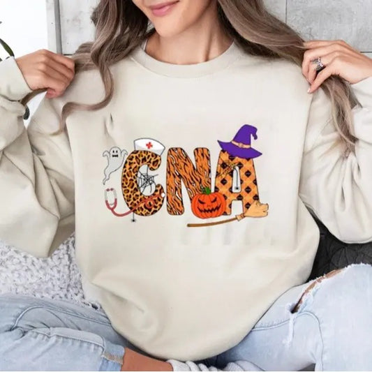 Halloween CNA Sweatshirt, Funny Halloween Nurse T-Shirt, Certified Nursing Assistant Shirt, Spooky CNA Gift Tee, Gift for...