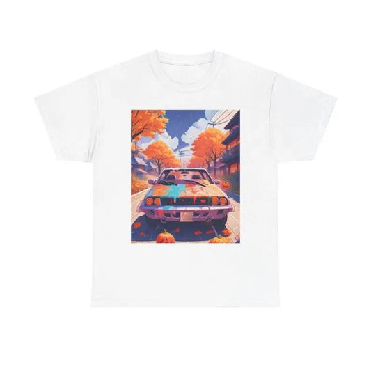 Halloween Cars Tee, Spooky Scene Unisex T-Shirt, Scary October Shirt, Pumpkin Patch Top, Haunted Festival Apparel,...