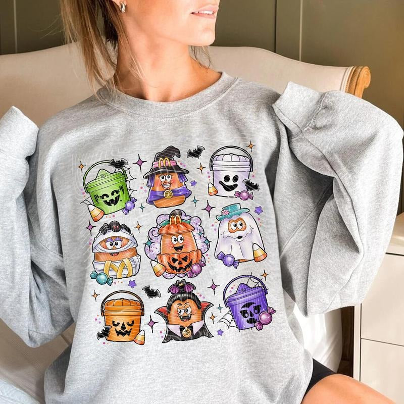 Halloween Chicken Nuggets Sweatshirt, 90s Retro Halloween Shirt, Spooky Nugget Crewneck Hoodie | WearSparks.com