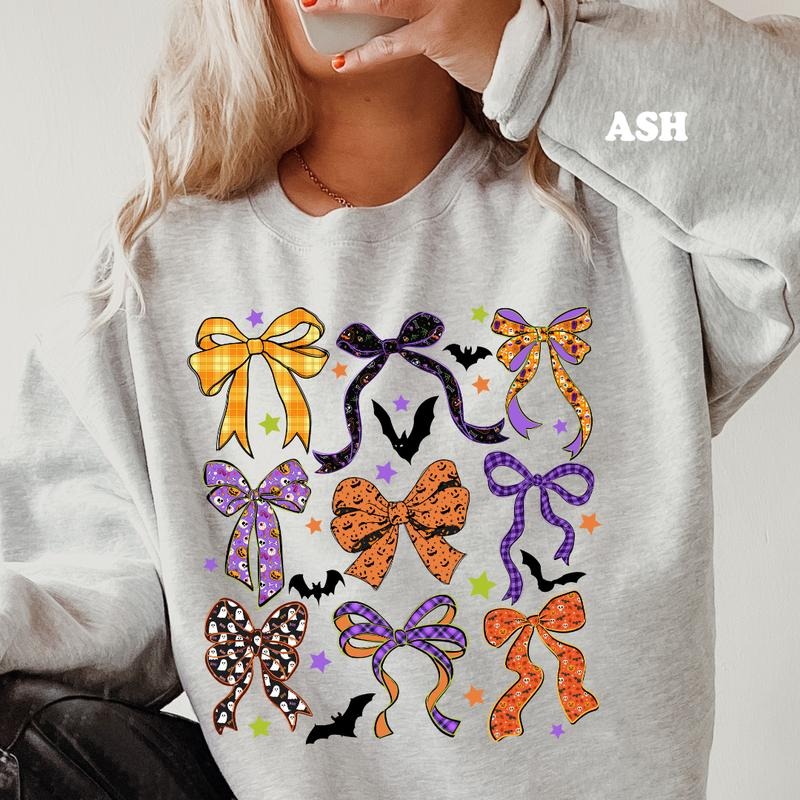 Halloween Coquette Bow Sweatshirt ~ Unisex Apparel Relaxed Fit Printed In The USA Clothing Womenswear Casual Comfort...