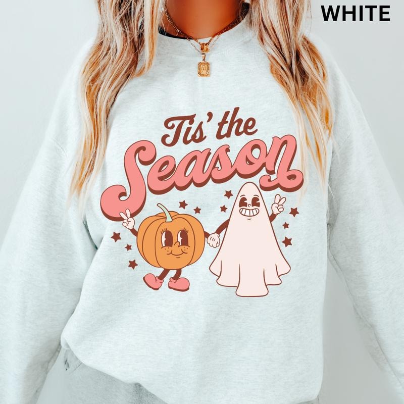 Halloween Crewneck, Tis the Season Halloween Sweatshirt #2, Spooky Season Graphic Oversized Halloween Graphic Crewneck,...