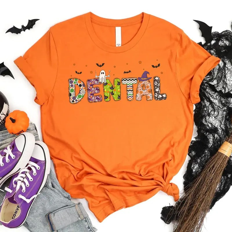 Halloween Dental T-shirt, Dental Assistant, Dentist Halloween Tee, Dental Hygienist Shirt, Dentist Gift Hoodie, Sweatshirt