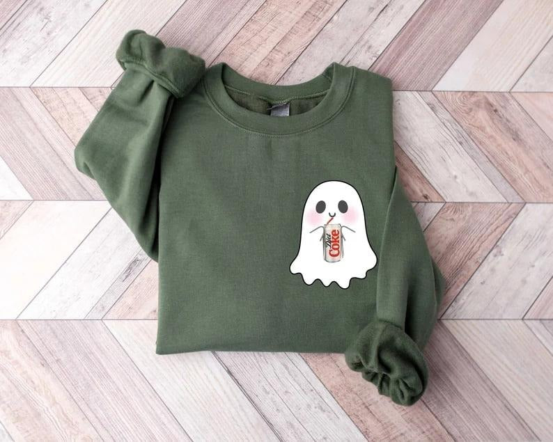 Halloween Diet Coke Sweatshirt, Diet Coke Ghost Sweatshirt, Funny Ghost Diet Coke Sweatshirt, Diet Coke Sweatshirt,...