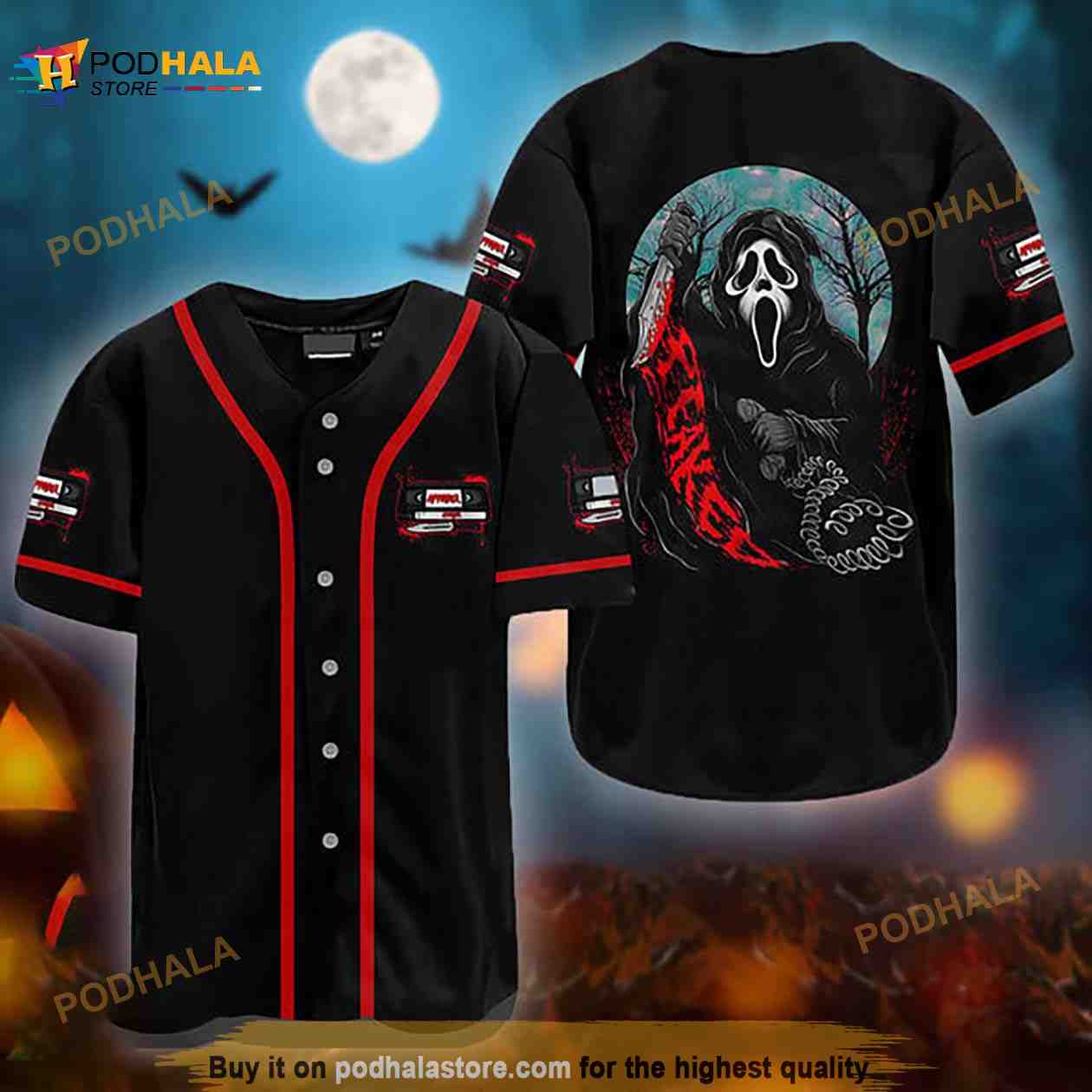 Halloween Ghostface Slasher 3d Baseball Jersey