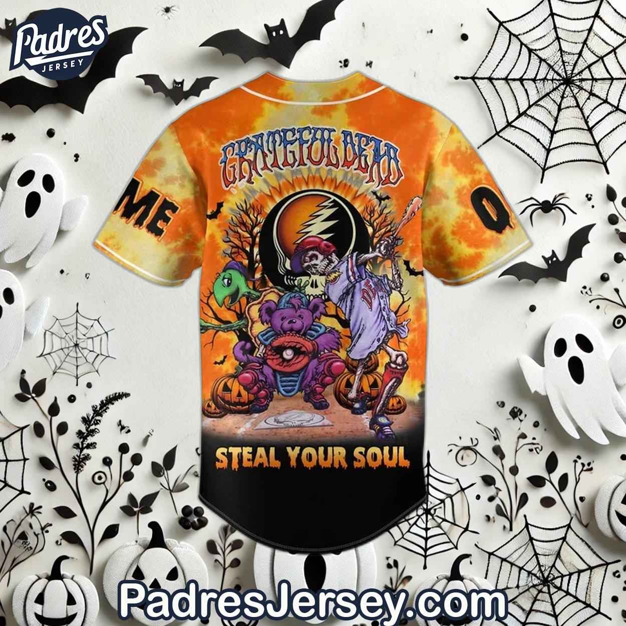 Halloween Grateful Dead Steal Your Soul Custom Baseball Jersey - Padres Jersey Oasis: Elevate Your Baseball... (Image 3)