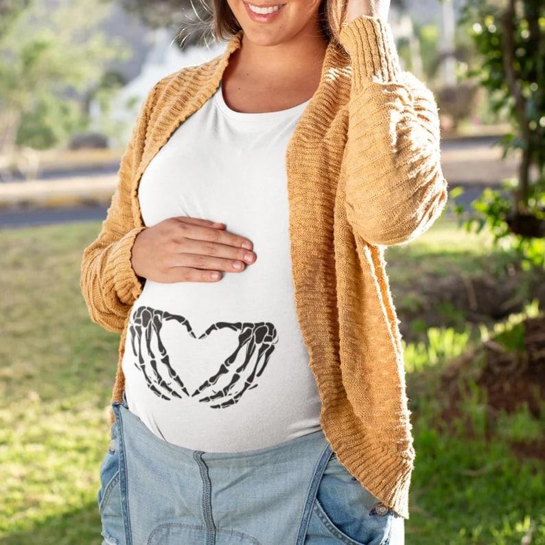 Halloween Maternity Sweatshirt | Pregnancy Announcement | Funny Halloween Maternity | Pregnant Woman Costume | Halloween...