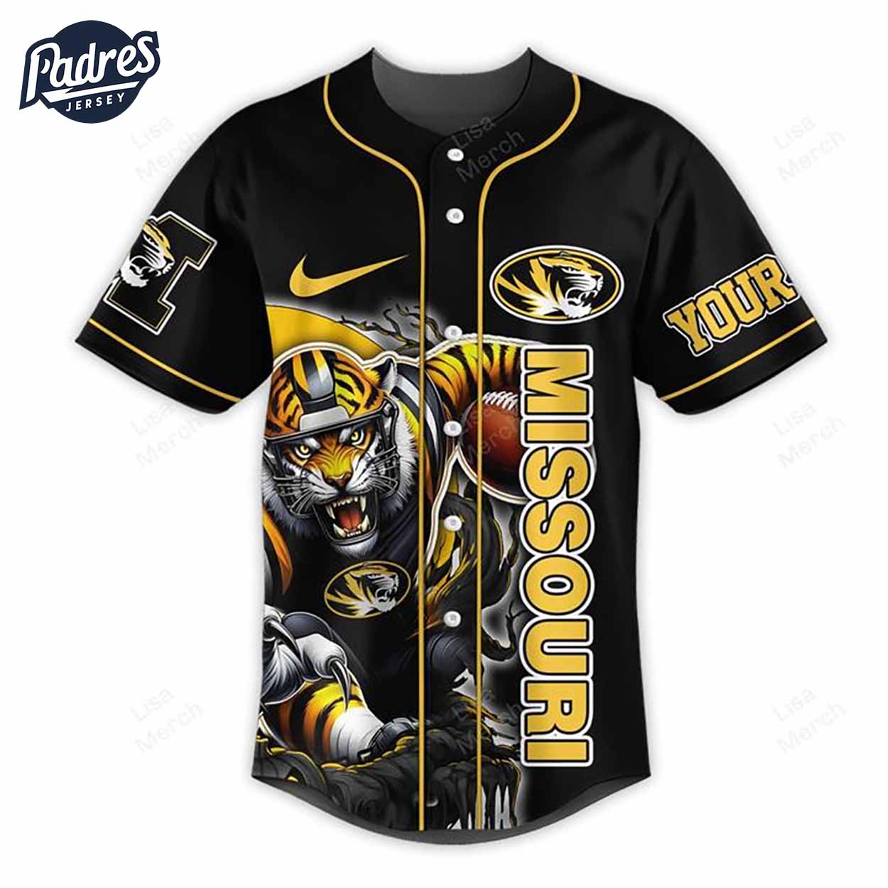 Halloween Missouri Tigers Fear The Mizzou Rah Football Custom Baseball Jersey - Padres Jersey Oasis: Elevate... (Image 2)