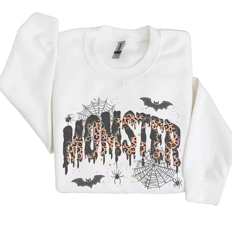 Halloween Mom Sweatshirt, Momster Sweatshirt for Halloween, Spooky Season Crewneck, Funny Halloween Mama Sweater, Gift...
