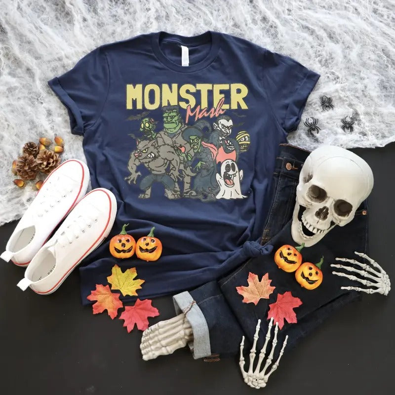Halloween Monster Mash Tshirt -Vintage Halloween Shirt - Cute Halloween Shirt Hoodie, Sweatshirt | WearSparks.com