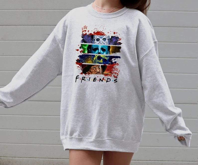 Halloween Movie Sweatshirt, Halloween Sweatshirt, Vintage Shirt, Halloween Movie Characters Crewneck, Vintage Halloween...