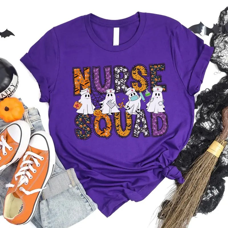 Halloween Nurse Squad T-shirt, Halloween Nursing Shirt, Nurse Team Tee, Matching Halloween Shirt Hoodie, Sweatshirt