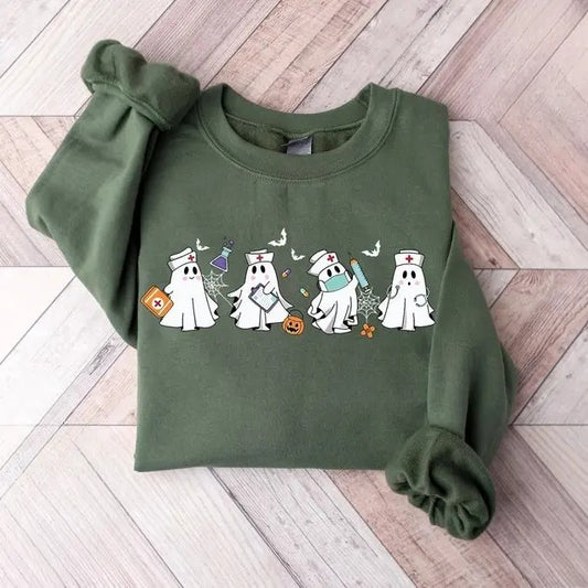 Halloween Nurse Sweatshirt, Nurse Shirt, Halloween Nursing Sweatshirt, Cute Nurse Sweatshirt, Nursing Student Hoodie, Er...