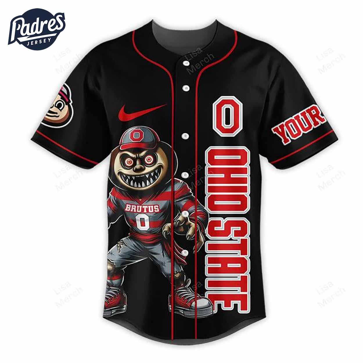 Halloween Ohio State Fear The Buckeyes Football Custom Baseball Jersey - Padres Jersey Oasis: Elevate Your... (Image 2)