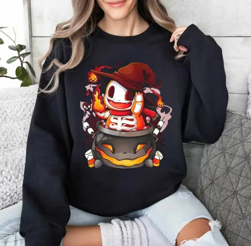 Halloween PKM Legends Sweatshirt Hoodie Tshirt, Anime Sweatshirt, Halloween Sweatshirt, Pumpkin Monster Sweatshirt, Japan...