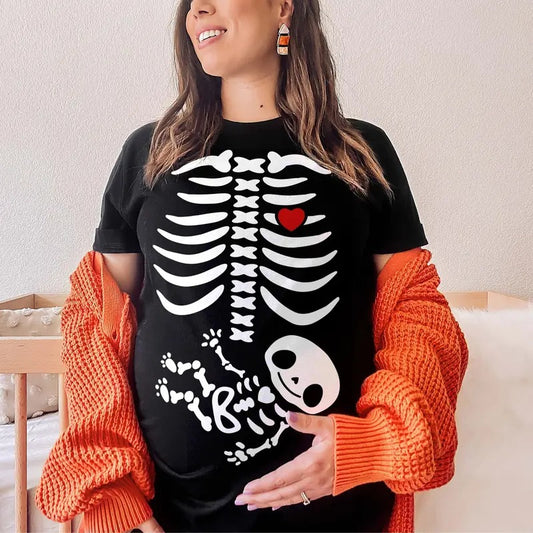 Halloween Pregnancy Announcement Pregnant Skeleton Shirt - Halloween Maternity Shirt Hoodie, Sweatshirt | WearSparks.com