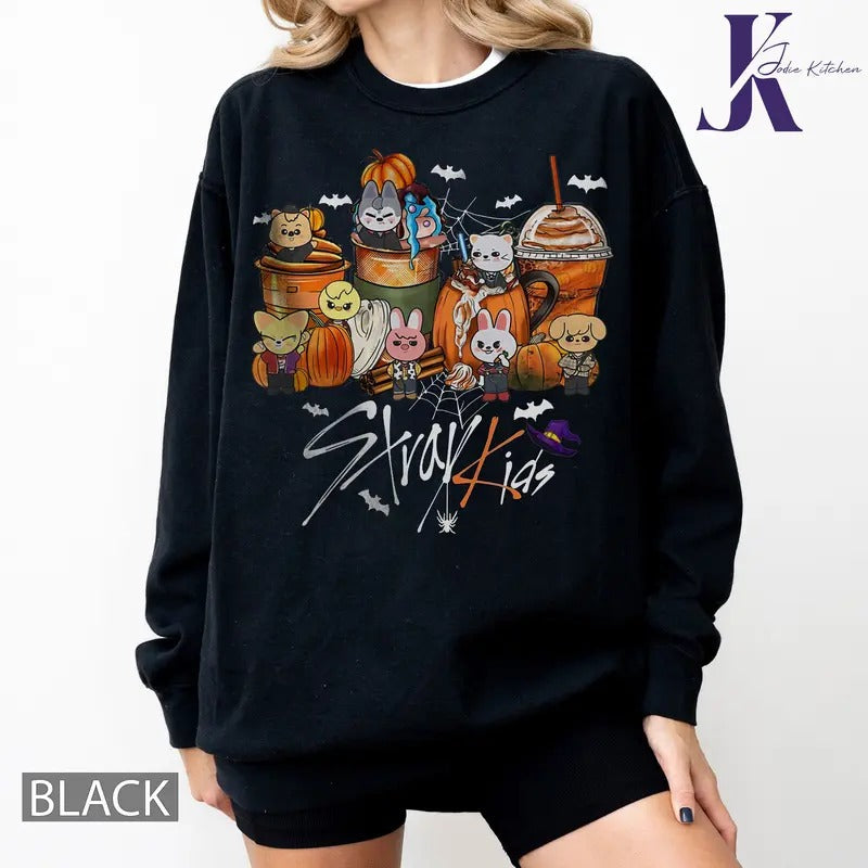 Halloween SKZ Member Group, SKZOO Characters Sweatshirt, SKZ World Tour 2024 Tee, SKids Shirt, Halloween Shirt, Spooky...