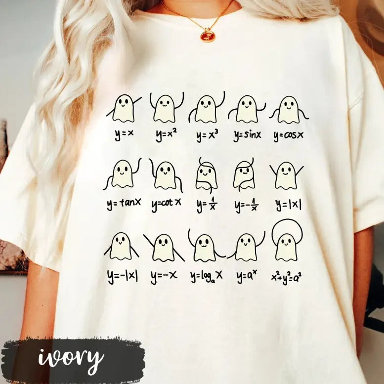Halloween Shirt, Math Teacher Shirts, Funny Halloween Shirts, Math Teacher Gifts, Cute Ghost Shirt, Sp00ky Teacher Shirt...
