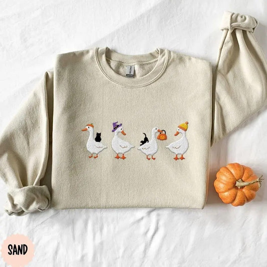 Halloween Silly Goose Embroidered Sweatshirt, Trendy Goose Crewneck, Gift For Her, Silly Goose University, Funny...