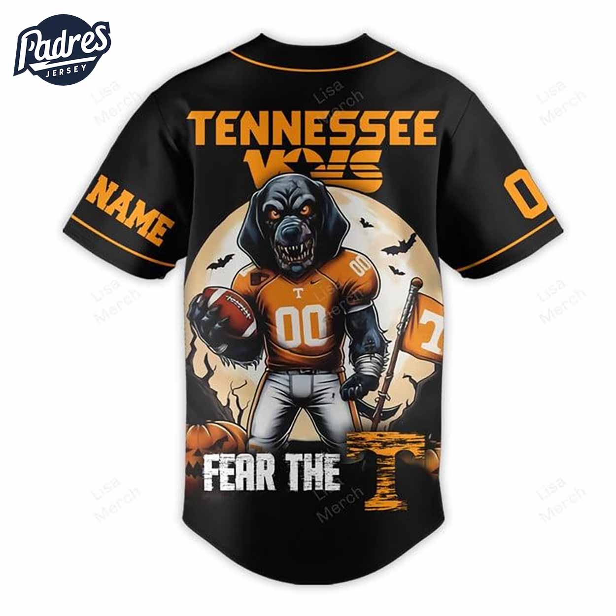 Halloween Tennessee Volunteers Fear The Vols 2024 Football Custom Baseball Jersey - Padres Jersey Oasis:... (Image 3)