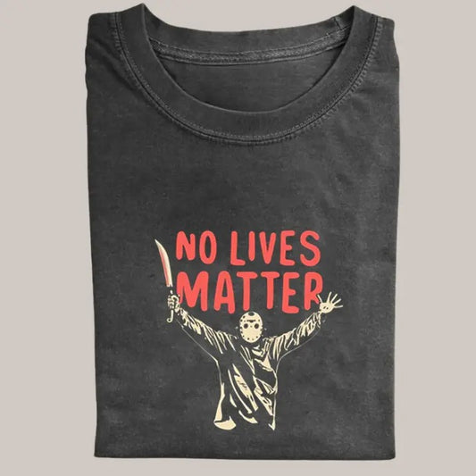 Halloween Vintage Tees, No Lives Matter T-shirt, Horror Movie Shirt, Unisex Funny Halloween Shirt Menswear Womenswear...