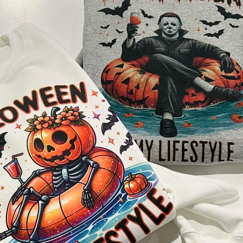 Halloween is a Lifestyle Floaty Sweatshirt Pumpkin Waiting on Halloween Pullover Fun Halloween Sweatshirt Fall Halloween...