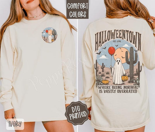 Halloweentown Comfort Colors Long Sleeve T-Shirt, Cute Women's Autumn Tee Hoodie, Sweatshirt | WearSparks.com