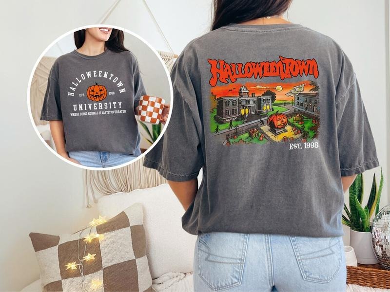 Halloweentown Est 1998 Back and Front Sweatshirt, Halloween University Tee, Spooky Shirt Hoodie | WearSparks.com