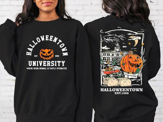 Halloweentown Est 1998 Back and Front Sweatshirt, Halloweentown Est 1998 Sweatshirt, Halloweentown University, Retro...