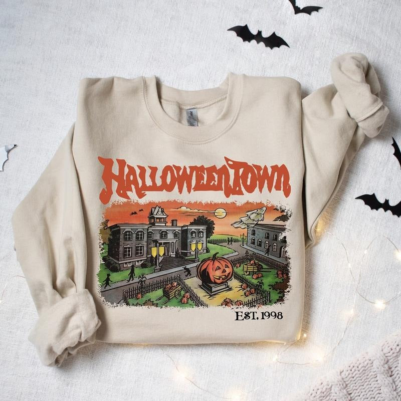 Halloweentown Est 1998 Sweatshirt, Halloweentown University Shirt, Retro Halloweentown Sweater, Fall Sweatshirt,...