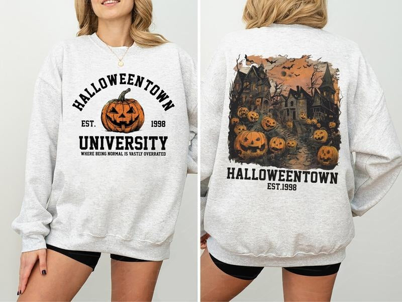 Halloweentown Est 1998 Sweatshirt, Retro Halloween Sweatshirt, Trendy Halloween T Shirt, Halloween Pumpkin Shirt, Spooky...
