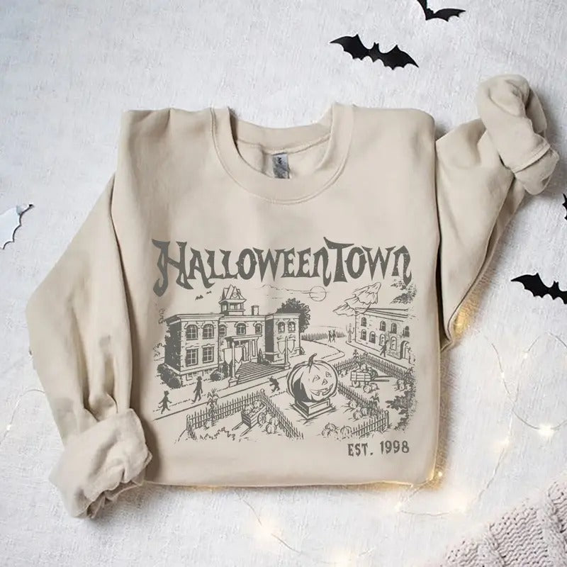Halloweentown Est 1998 Sweatshirt, Retro Halloween Town Crewneck Sweater Halloweentown University Halloween Fall...