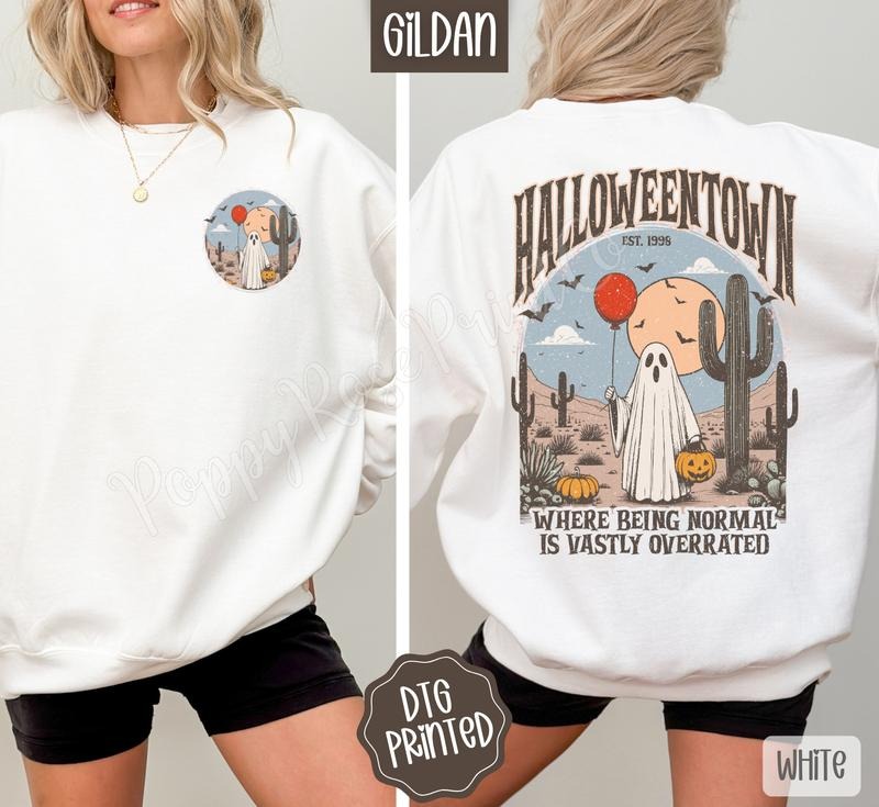 Halloweentown Front & Back Sweatshirt, Trendy Women's Crewneck T-Shirts, Hoodie | WearSparks.com