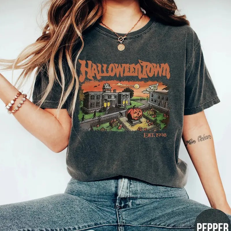 Halloweentown Shirt,  Halloween Tshirt, Retro Halloweentown T-Shirt, Halloweentown University Tees, Halloween Crewneck...