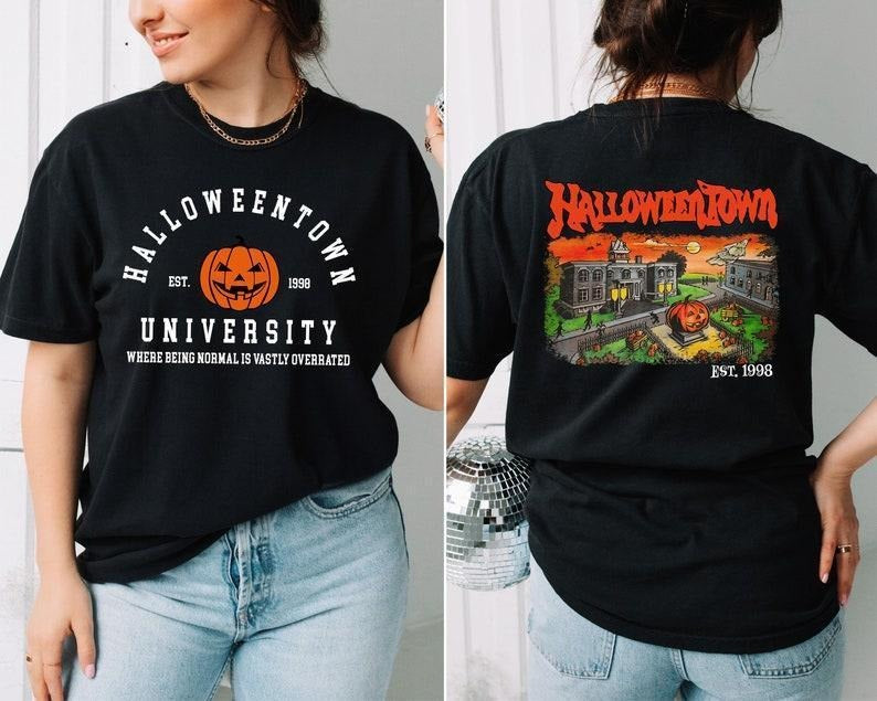 Halloweentown Shirt, Halloween 2 Sides Tee, Jack-o-Lantern Tee, Halloween University Tee, Spooky Ghost Tee Hoodie, Sweatshirt