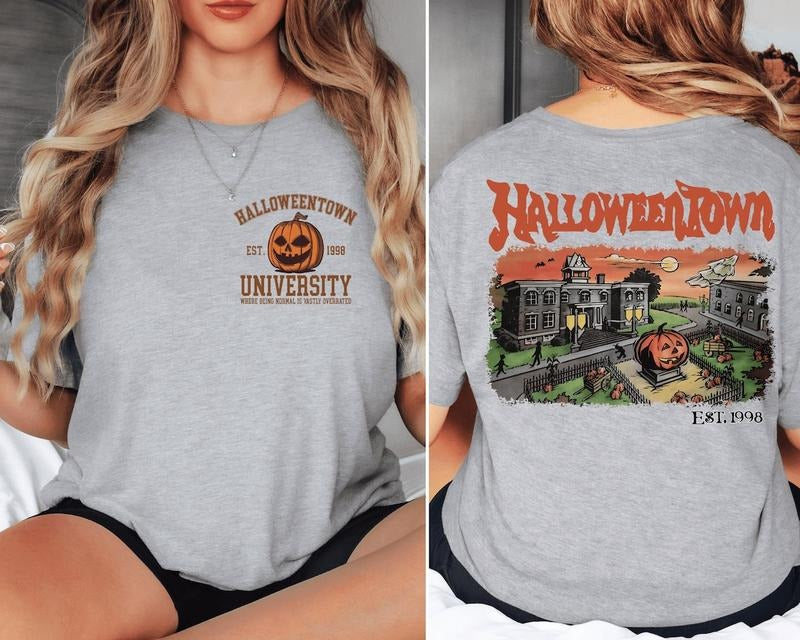 Halloweentown University Halloween Fall Shirt, Halloweentown Est 1998 Back and Front Sweatshirt Hoodie | WearSparks.com