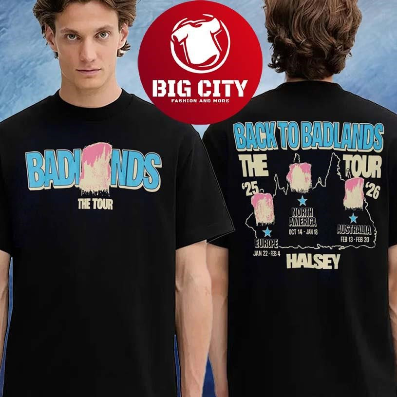 Halsey Merch Tee Back To Badlands The Tour 2025 2026 Two Sided Shirt
