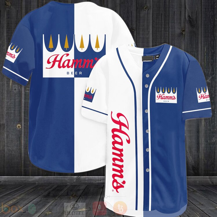 FASHION Hamm's Brewery Baseball Jerseys Botton Shirt