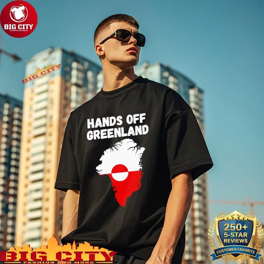 Hands Off Greenland map shirt