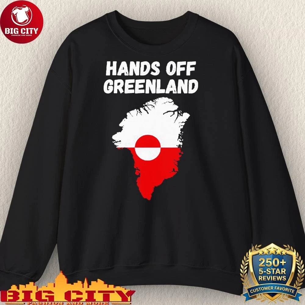 Hands Off Greenland map shirt