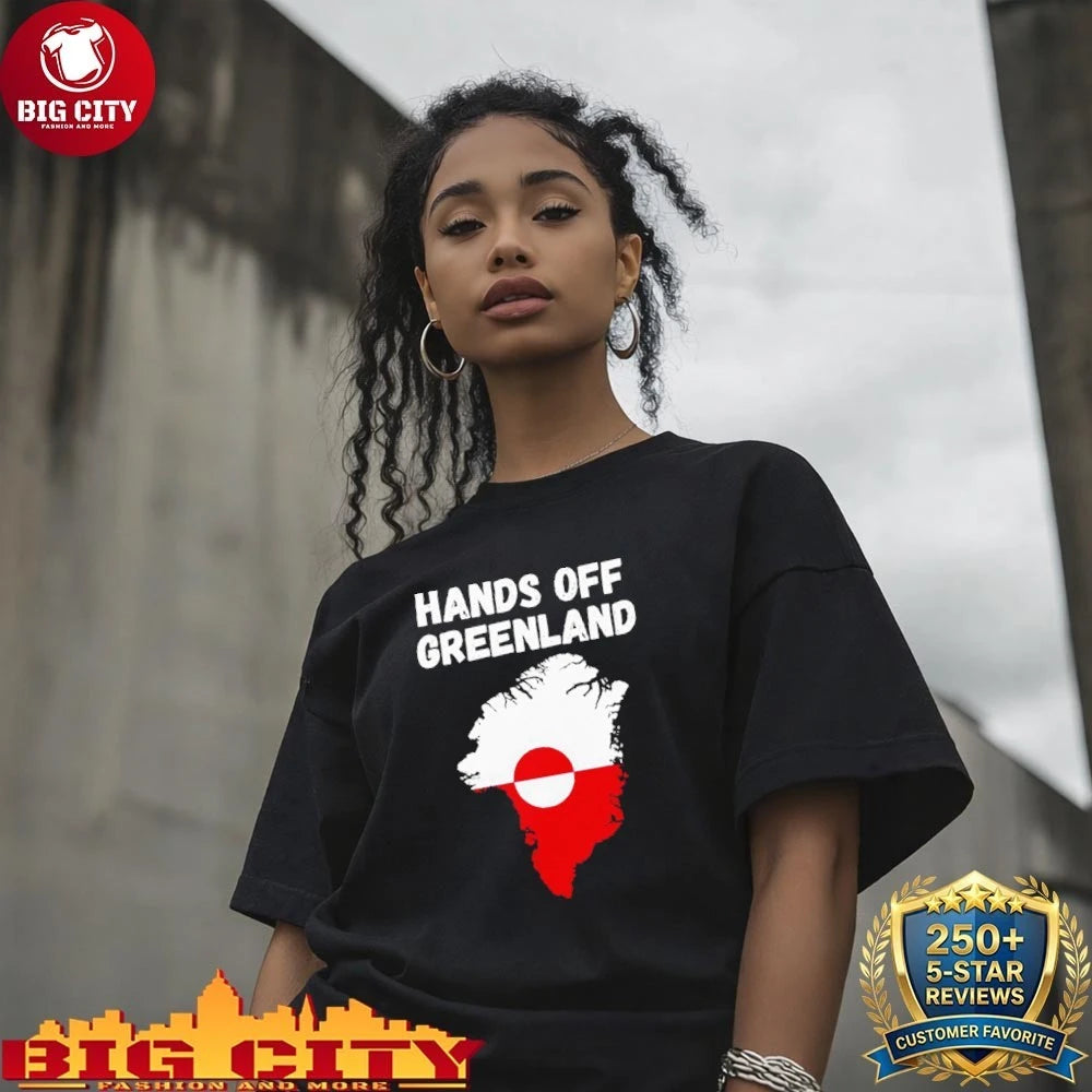 Hands Off Greenland map shirt