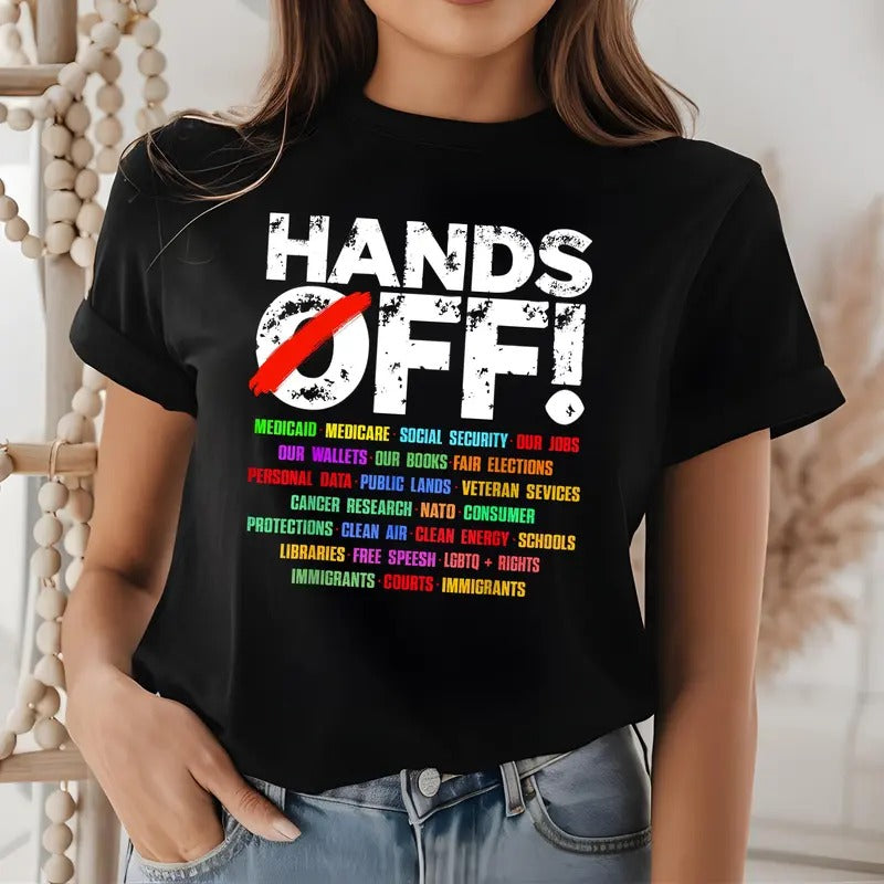Hands Off Protest Shirt, Trendy Political Hands Off Protest Sweatshirt and Hoodie, Hands Off Medicaid Medicare Social...