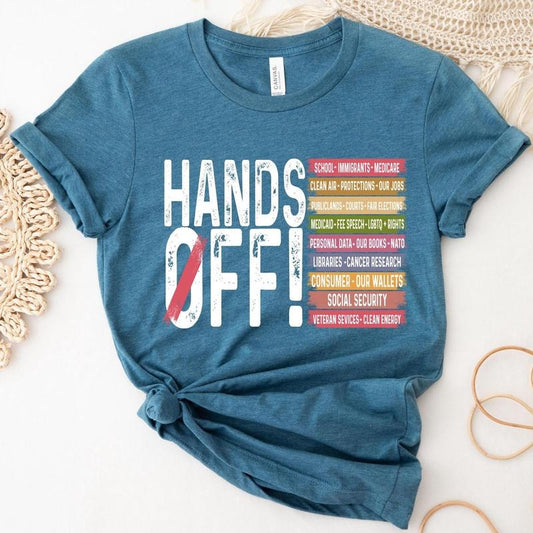 Hands Off Protest T Shirt, Political Activism sweatshirt, hoodie Save Public Lands Medicare Social Security Free Speech...