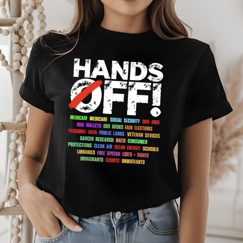 Hands Off Protest T-Shirt, Political Activism, Save Public Lands, Medicare Social Security, Environmental Rights Tshirt...